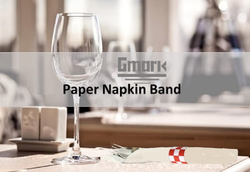 Gmark Paper Napkin Band Box of 2500, Paper Napkin Rings self Adhesive (Red White Grid) GM1111 - Image 3